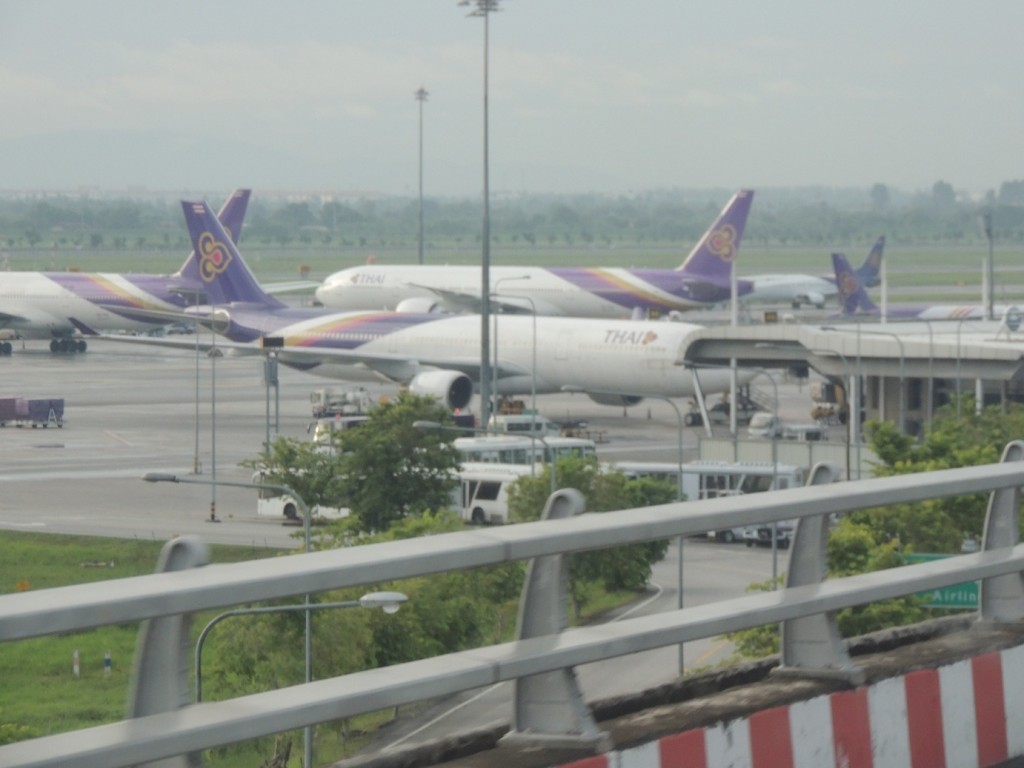 Pulling into Bangkok Airport