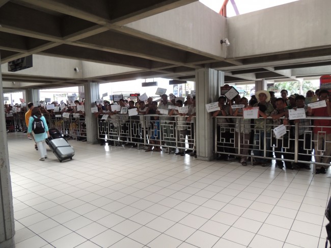 Drivers at the Arrivals Area