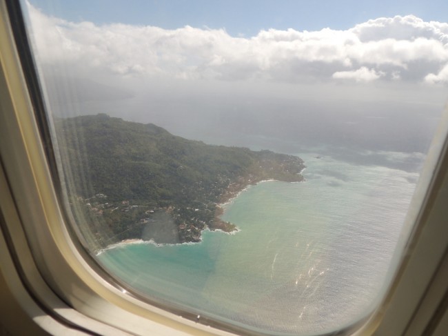 Descending into Mahe Island, Seychelles