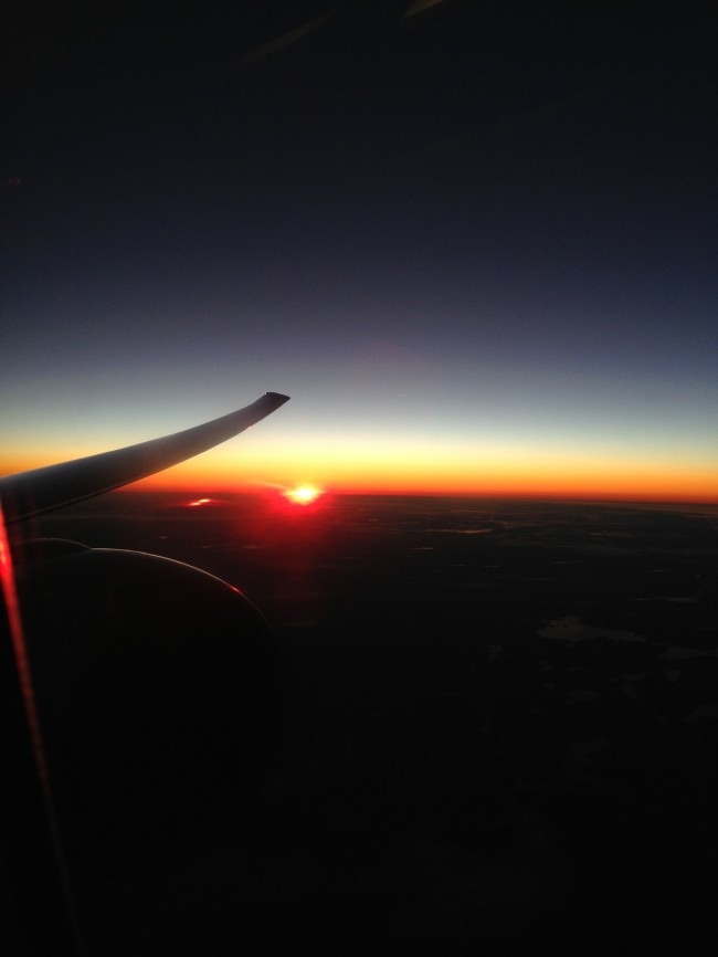 Sunrise over the Atlantic Onboard Ethiopian Airlines 500