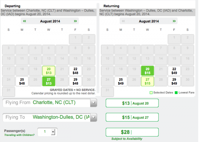 cheap flights to washington dc