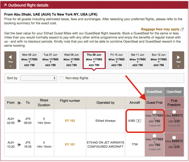 Etihad A380 First Class Apartment Search