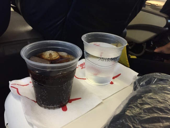 American Airlines First Class Pre-Departure Beverage